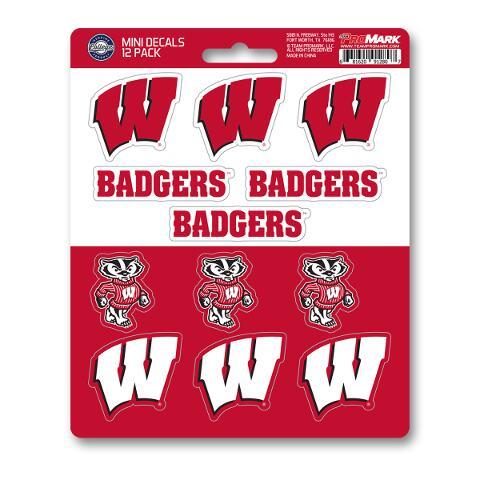 Fanmats NCAA Wisconsin Badgers Mini Decals 12-Pack