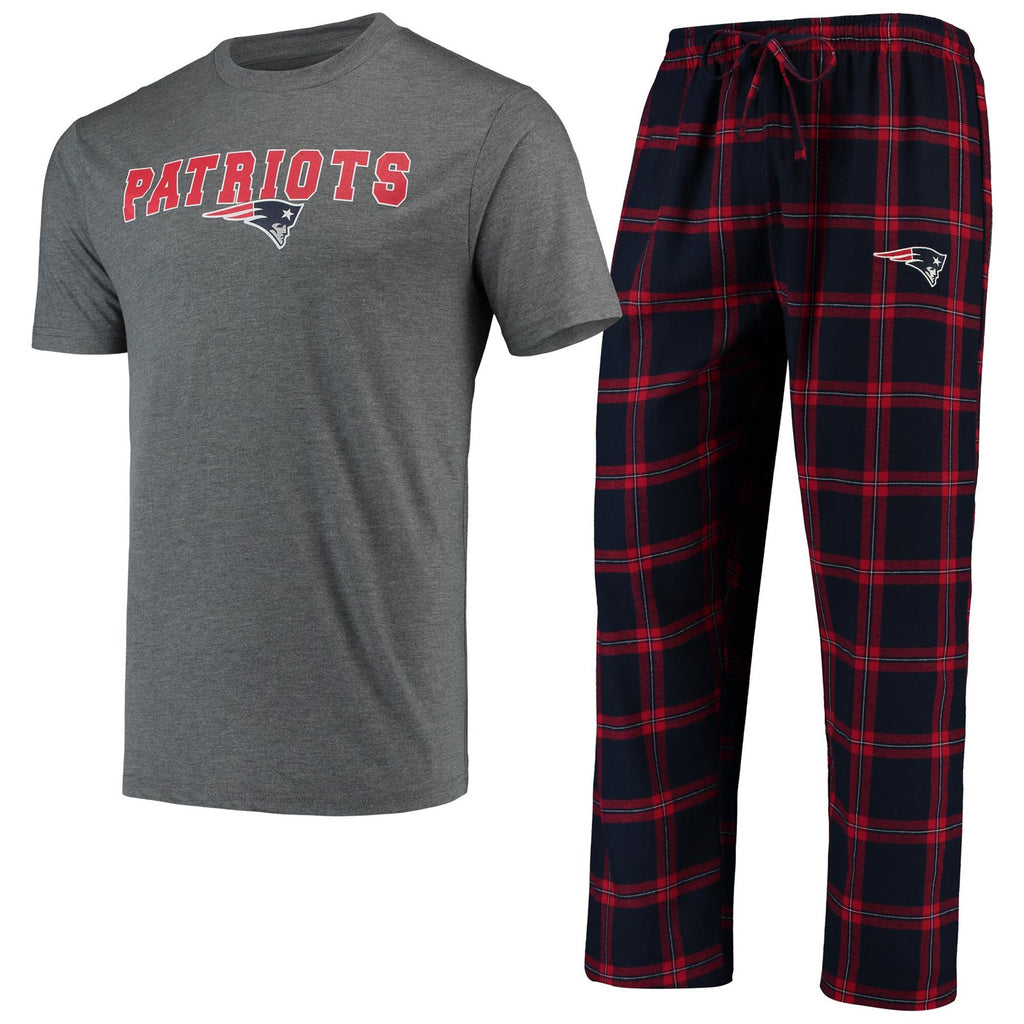 Concepts Sport NFL Men's New England Patriots Troupe Shirt And Pants Pajama Sleepwear 2-Piece Set