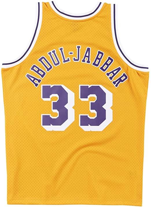 Mitchell & Ness NBA Men's Los Angeles Lakers Kareem Abdul-Jabbar 1984-85 Hardwood Classics Swingman Jersey