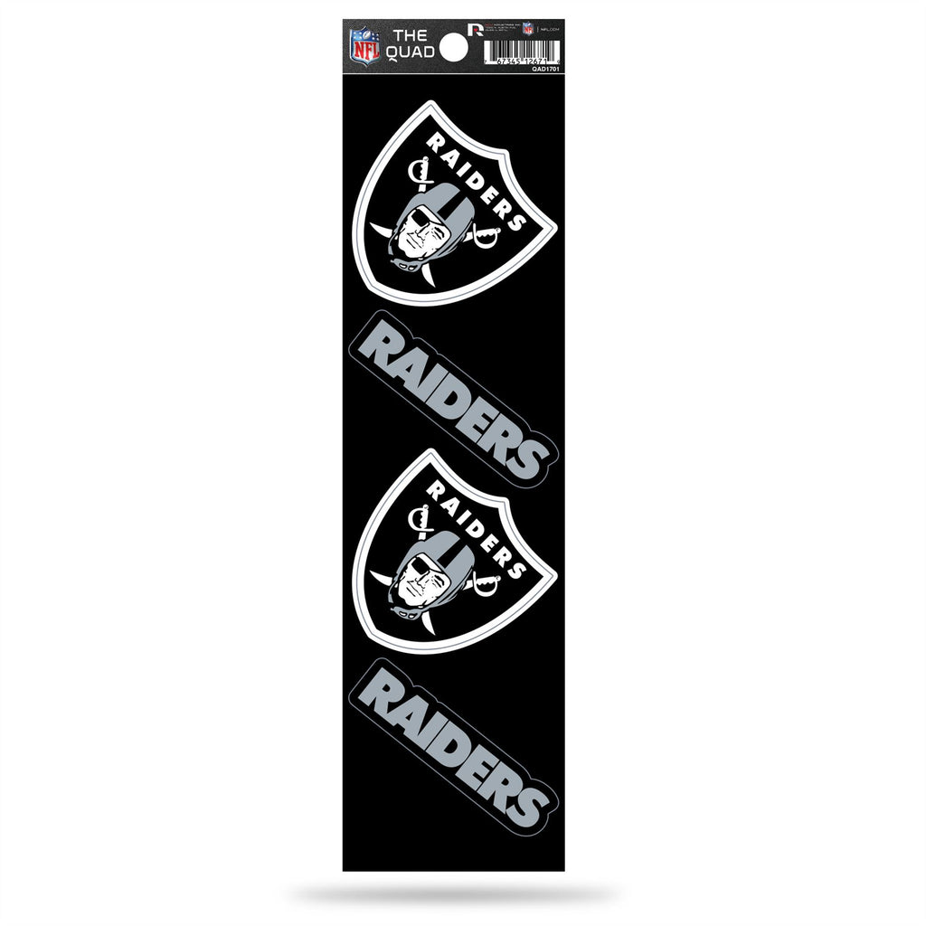 Rico NFL Las Vegas Raiders The Quad 4 Pack Auto Decal Car Sticker Set QAD