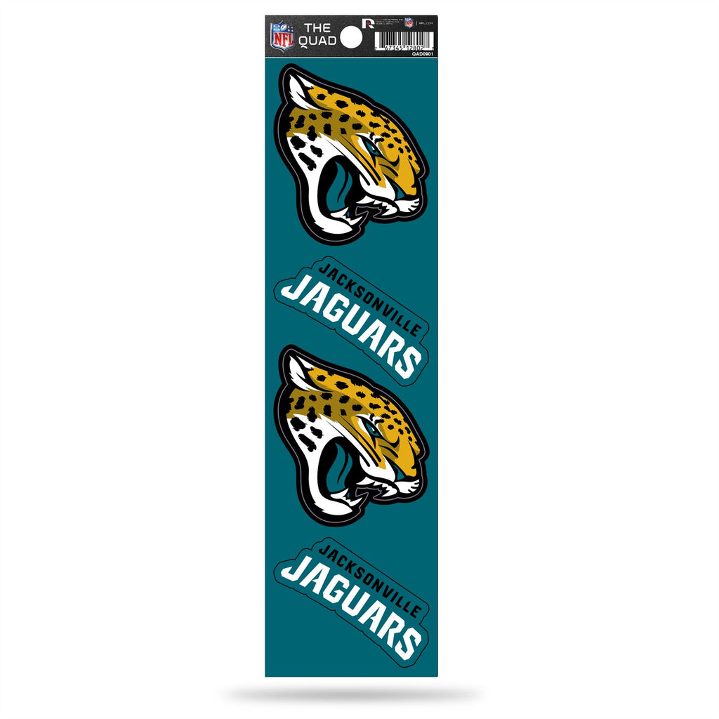 Rico NFL Jacksonville Jaguars The Quad 4 Pack Auto Decal Car Sticker Set QAD