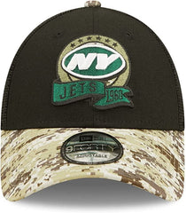 New Era NFL Men's New York Jets 2022 Salute To Service 9Forty Snapback Adjustable Hat Black/Digital Camo