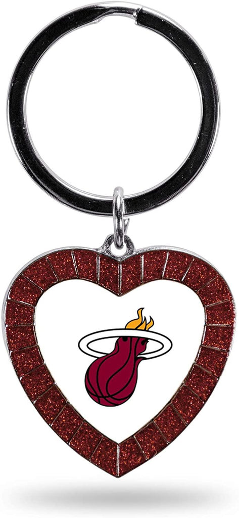 Rico NBA Miami Heat Rhinestone Heart Colored Keychain