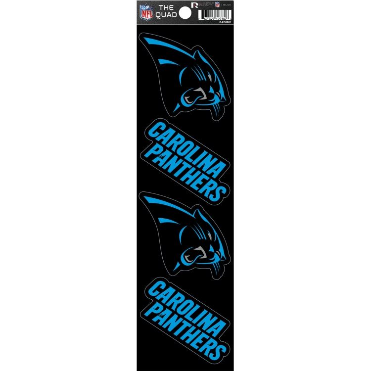 Rico NFL Carolina Panthers The Quad 4 Pack Auto Decal Car Sticker Set QAD
