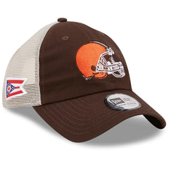 New Era NFL Men's Cleveland Browns Flag 9TWENTY Adjustable Trucker Hat Brown/Khaki One Size