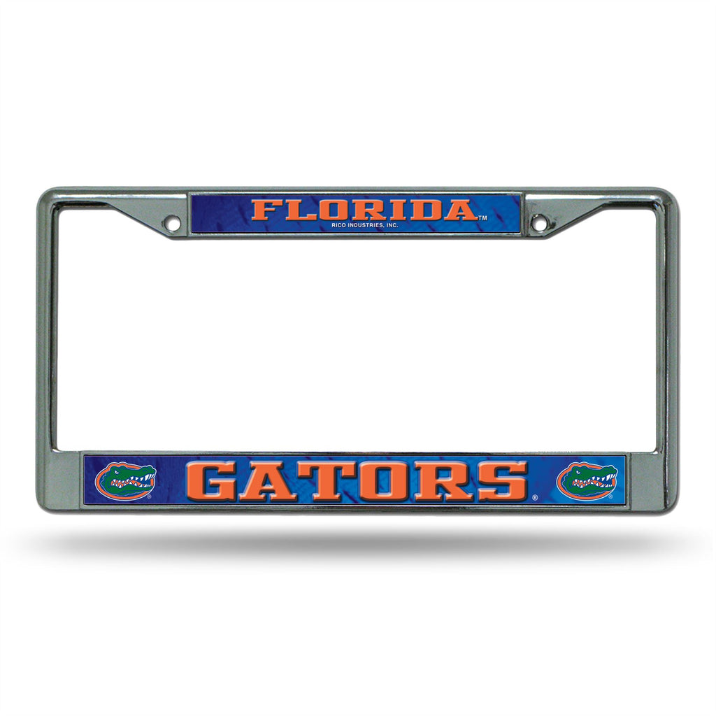 Rico NCAA Florida Gators Auto Tag Chrome Frame With Printed Insert FC10