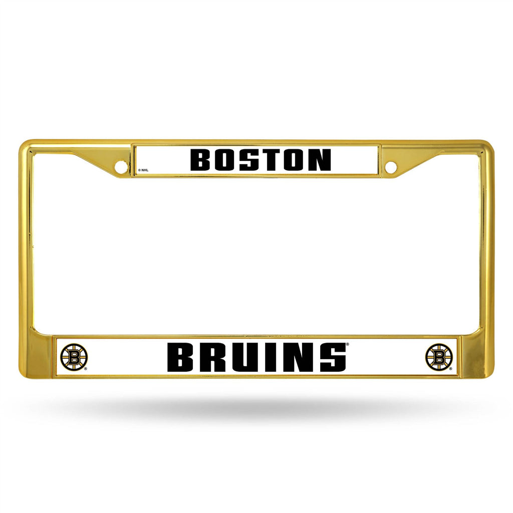 Rico NHL Boston Bruins Colored Auto Tag Chrome Frame FCC Gold