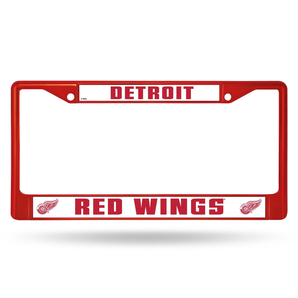 Rico NHL Detroit Redwings Colored Auto Tag Chrome Frame FCC Red