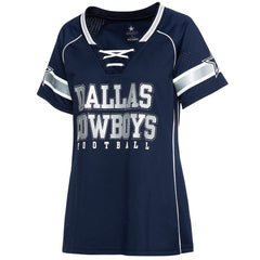 DCM NFL Women's Dallas Cowboys Avery Lace-Up V-Neck Jersey