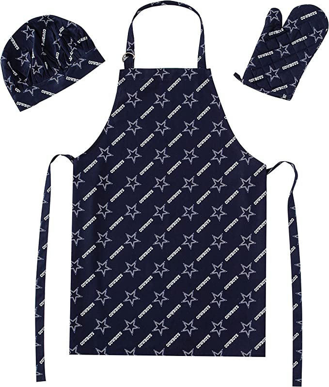 NFL Apron & Chef Hat Set, with Large Team Logo - Dallas Cowboys