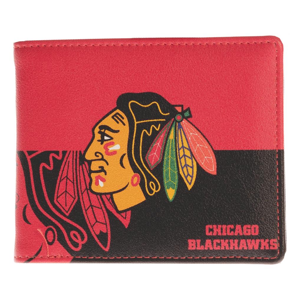 Little Earth NHL Unisex Chicago Blackhawks Bi-Fold Wallet Black/Red One Size