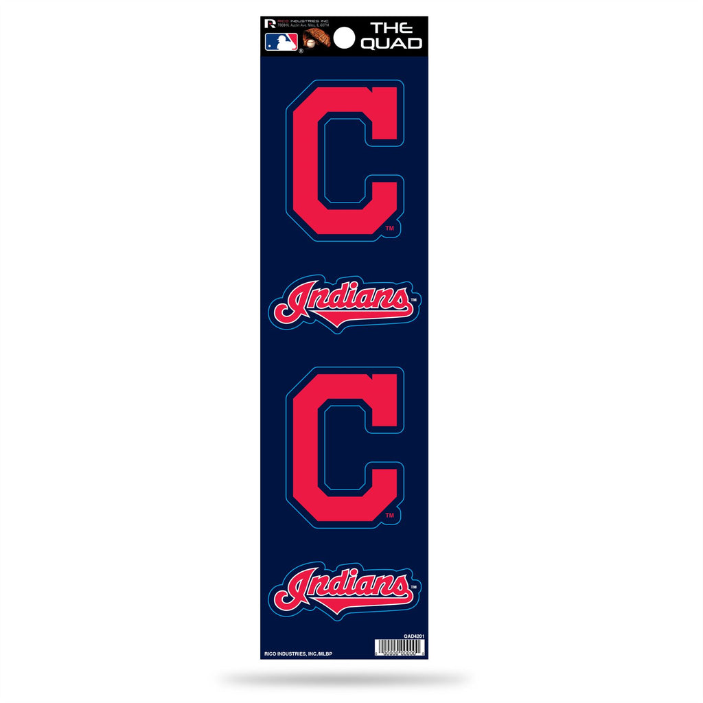 Rico MLB Cleveland Indians The Quad 4 Pack Auto Decal Car Sticker Set QAD