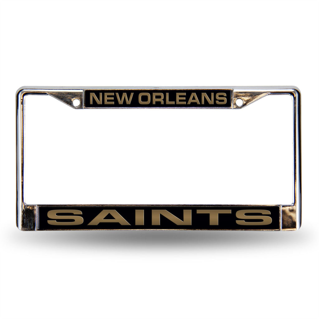 Rico NFL New Orleans Saints Auto Tag Laser Chrome Frame FCL