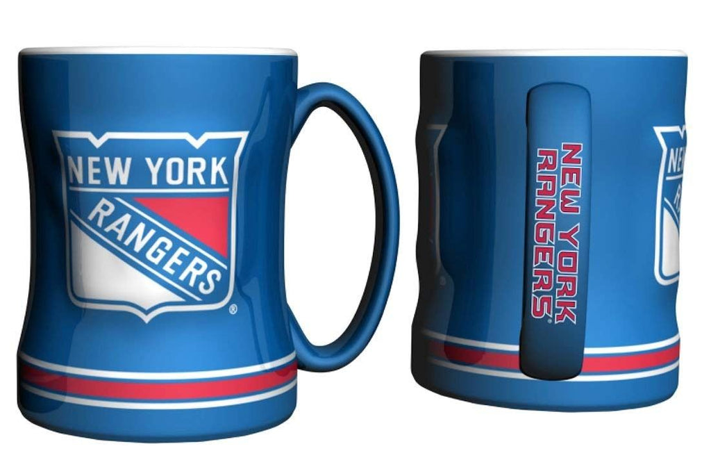 Boelter NHL New York Rangers Sculpted Relief Mug Team Color 14oz