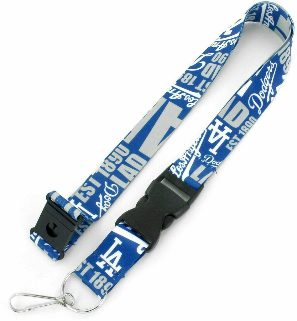 Aminco MLB Los Angeles Dodgers Dynamic Lanyard Keychain Badge Holder With Safety Clip