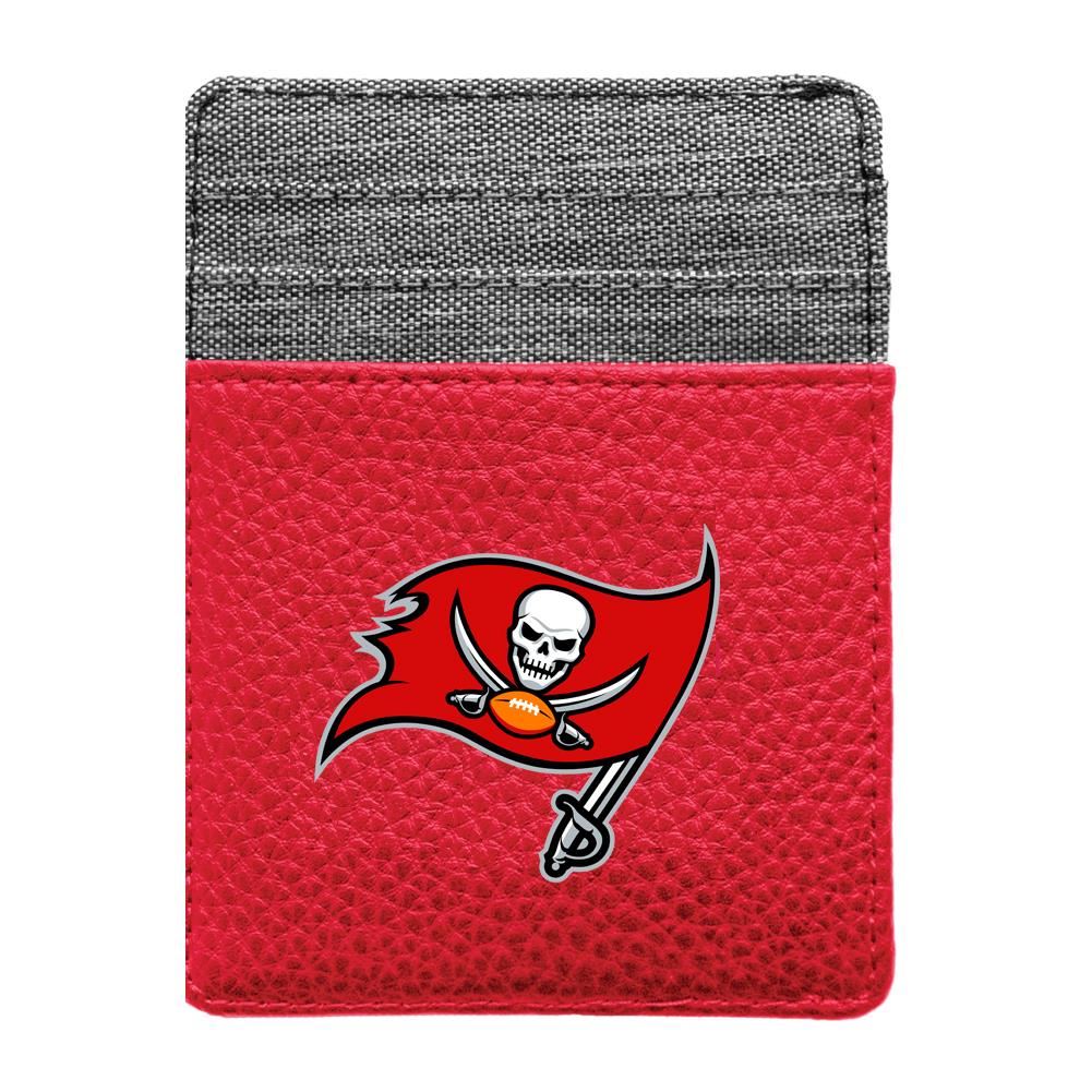 Little Earth NFL Unisex Tampa Bay Buccaneers Pebble Front Pocket Wallet Red One Size