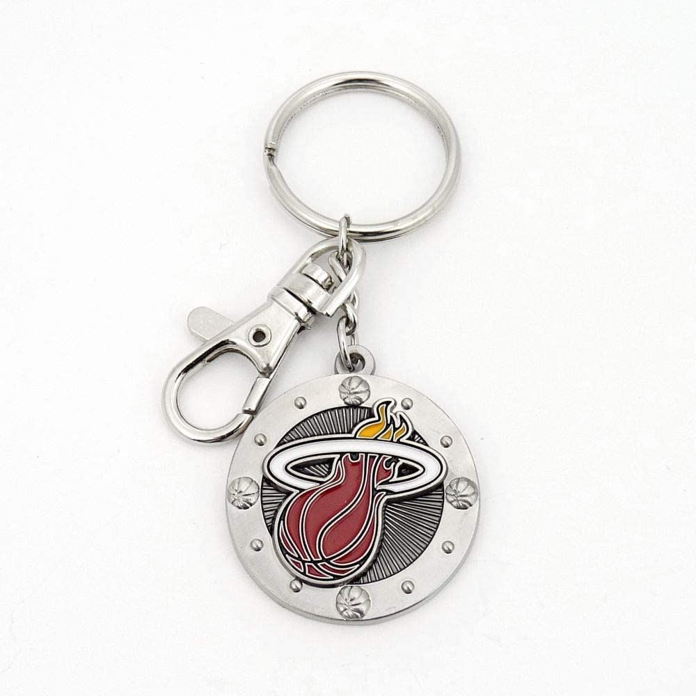 Aminco NBA Miami Heat Impact Keychain, Silver, One Size