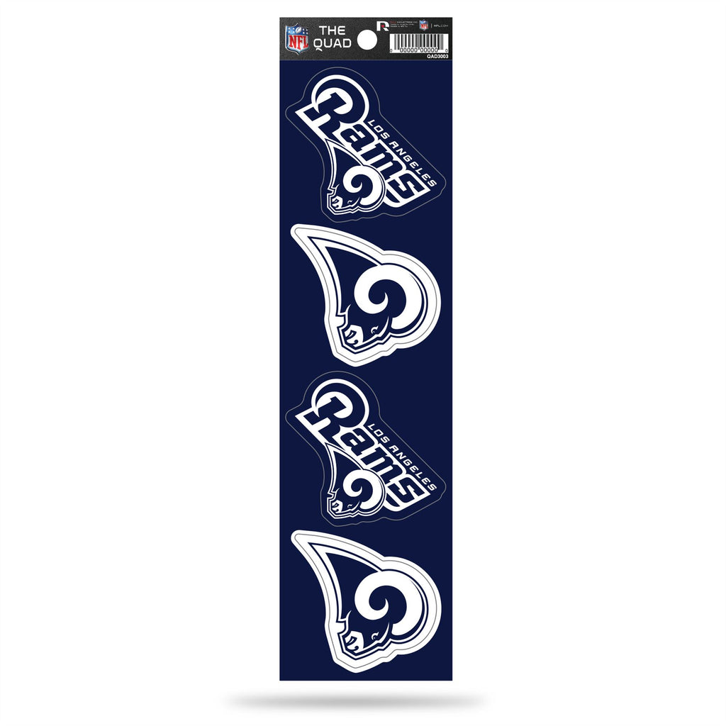 Rico NFL Los Angeles Rams The Quad 4 Pack Auto Decal Car Sticker Set QAD03