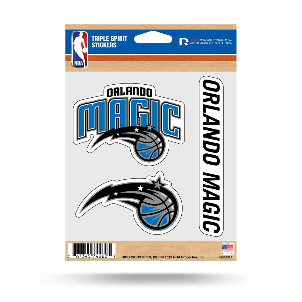Rico NBA Orlando Magic Triple Spirit Stickers 3 Pack Team Decals