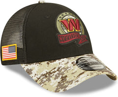 New Era NFL Men's Washington Commanders 2022 Salute To Service 9Forty Snapback Adjustable Hat Black/Digital Camo