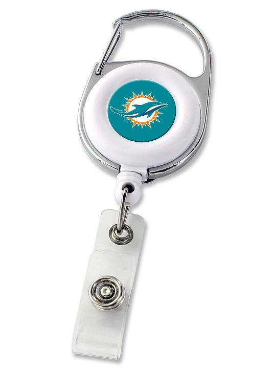 Aminco NFL Miami Dolphins Premium Retractable Deluxe Clip Badge Reel