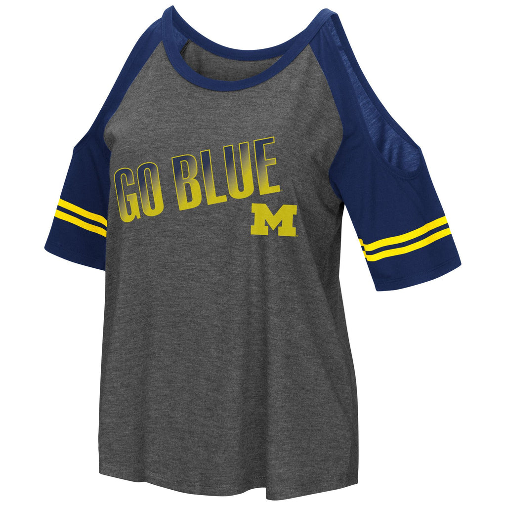 Colosseum NCAA Women’s Michigan Wolverines Maguire Cold Shoulder T-Shirt