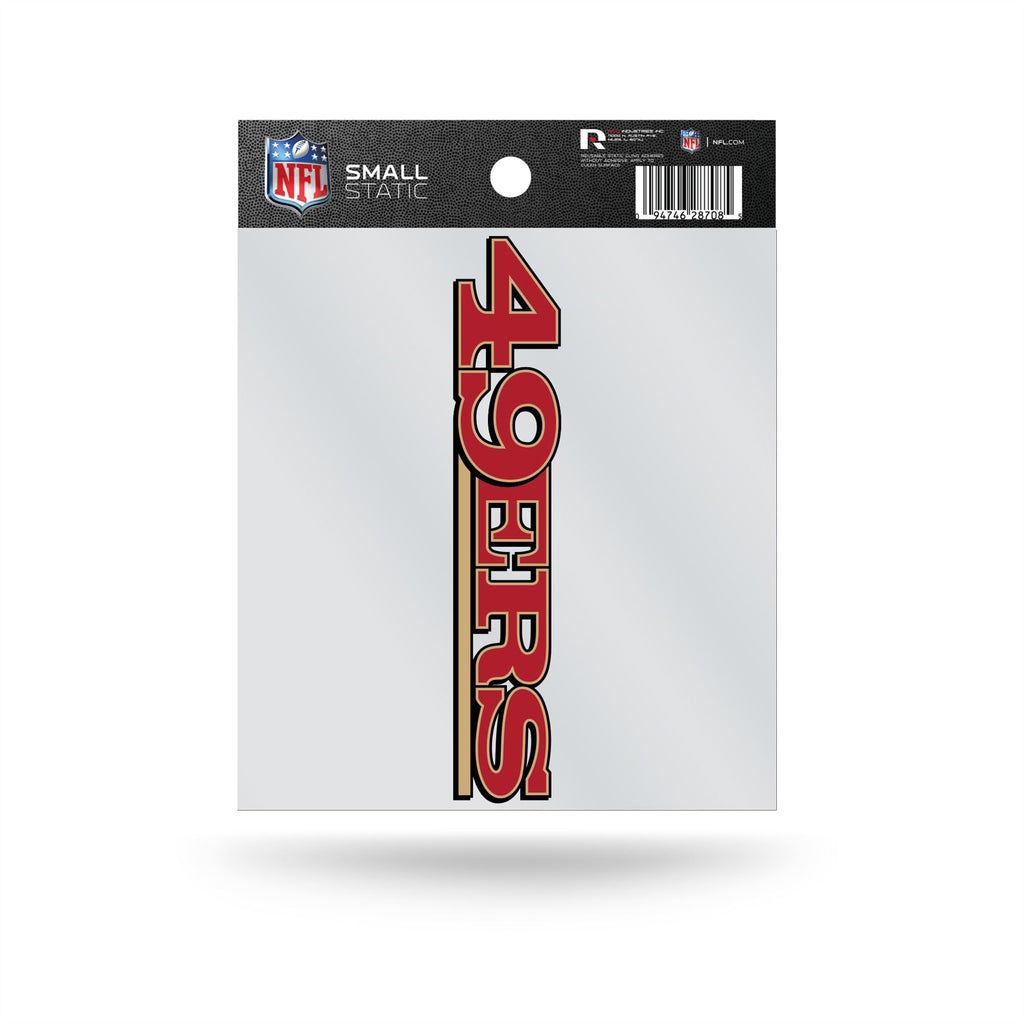 Rico NFL San Francisco 49ers Wordmark Logo Static Cling Auto Decal Car Sticker Small SS