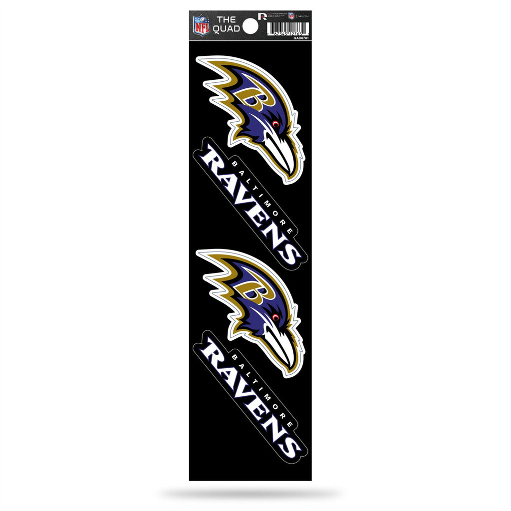 Rico NFL Baltimore Ravens The Quad 4 Pack Auto Decal Car Sticker Set QAD