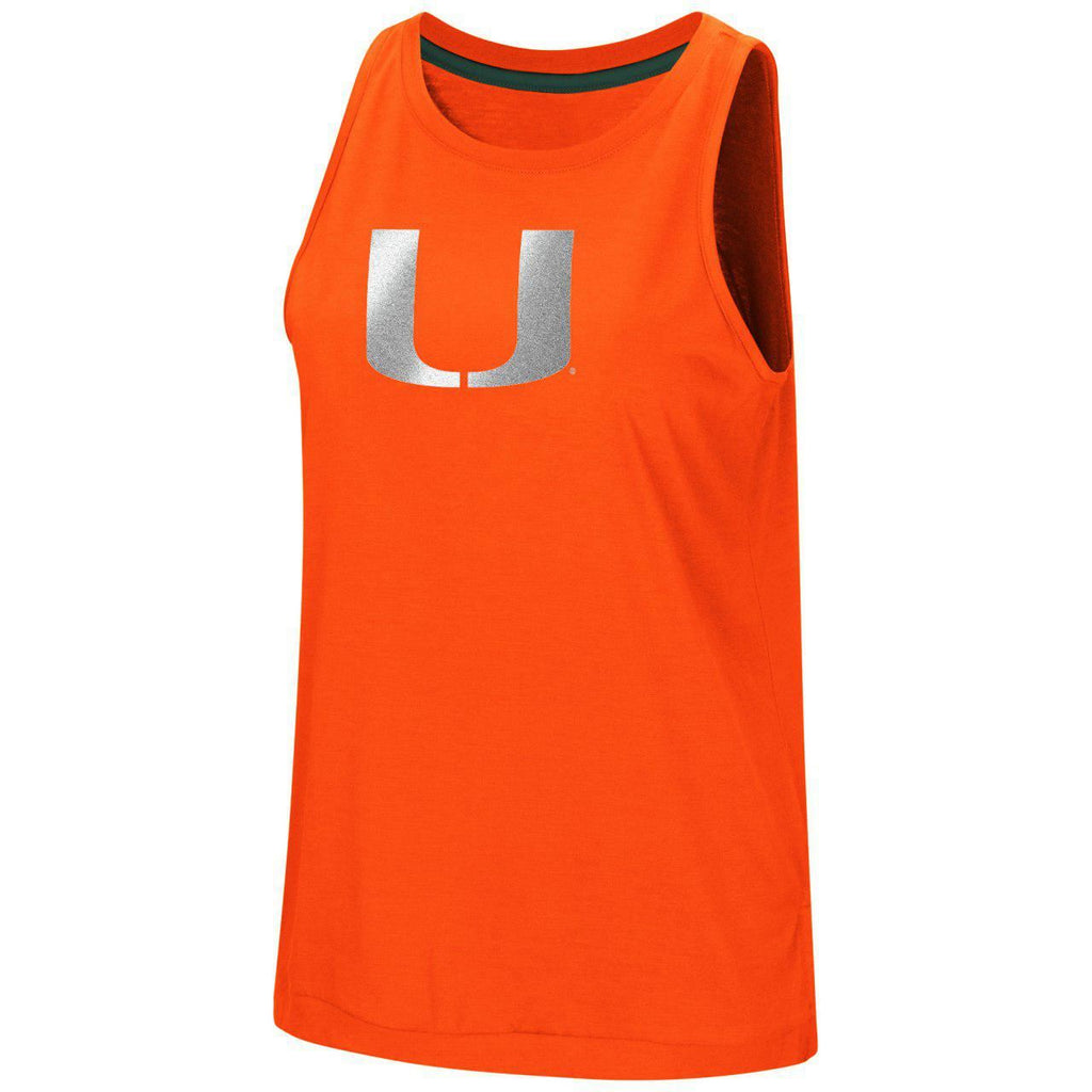 Colosseum NCAA Women's Miami Hurricanes Bet On Me Reflective Muscle Tank Top