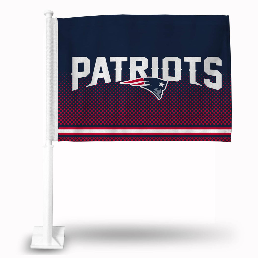 Rico NFL New England Patriots Car Flag Navy 15" x 11"