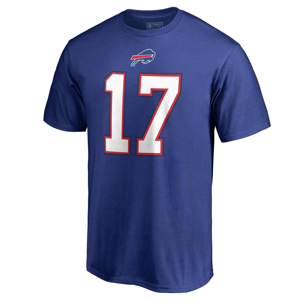 Fanatics Branded NFL Men's #17 Josh Allen Buffalo Bills Player Authentic Stack Name & Number T-Shirt