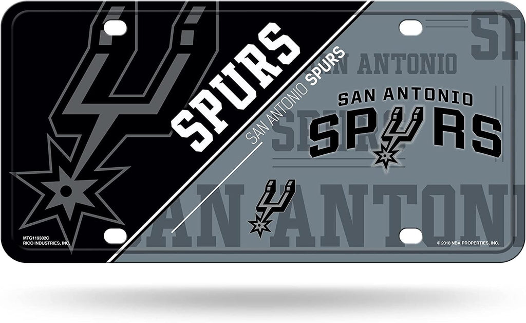 Rico NBA San Antonio Spurs Split Design Auto Metal Tag MTG