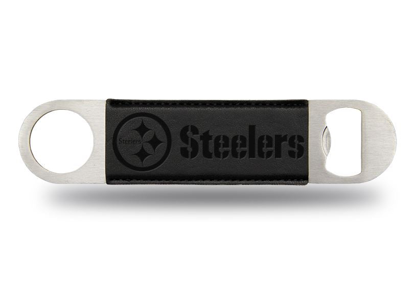 Rico NFL Pittsburgh Steelers Laser Engraved Bar Blade Bottle Opener Black
