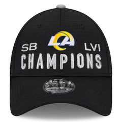 New Era NFL Men's Los Angeles Rams Super Bowl LVI Champions 9FORTY Snapback Adjustable Hat Black One Size