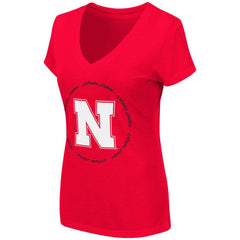 Colosseum NCAA Women’s Nebraska Cornhuskers Parma V-Neck T-Shirt