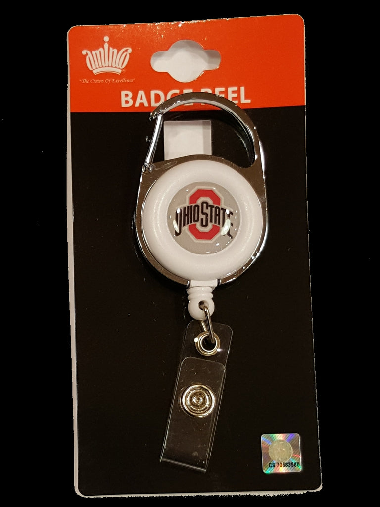 Aminco NCAA Ohio State Buckeyes Premium Retractable Deluxe Clip Badge Reel
