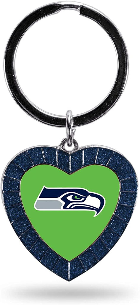 Rico NFL Seattle Seahawks Rhinestone Heart Colored Keychain