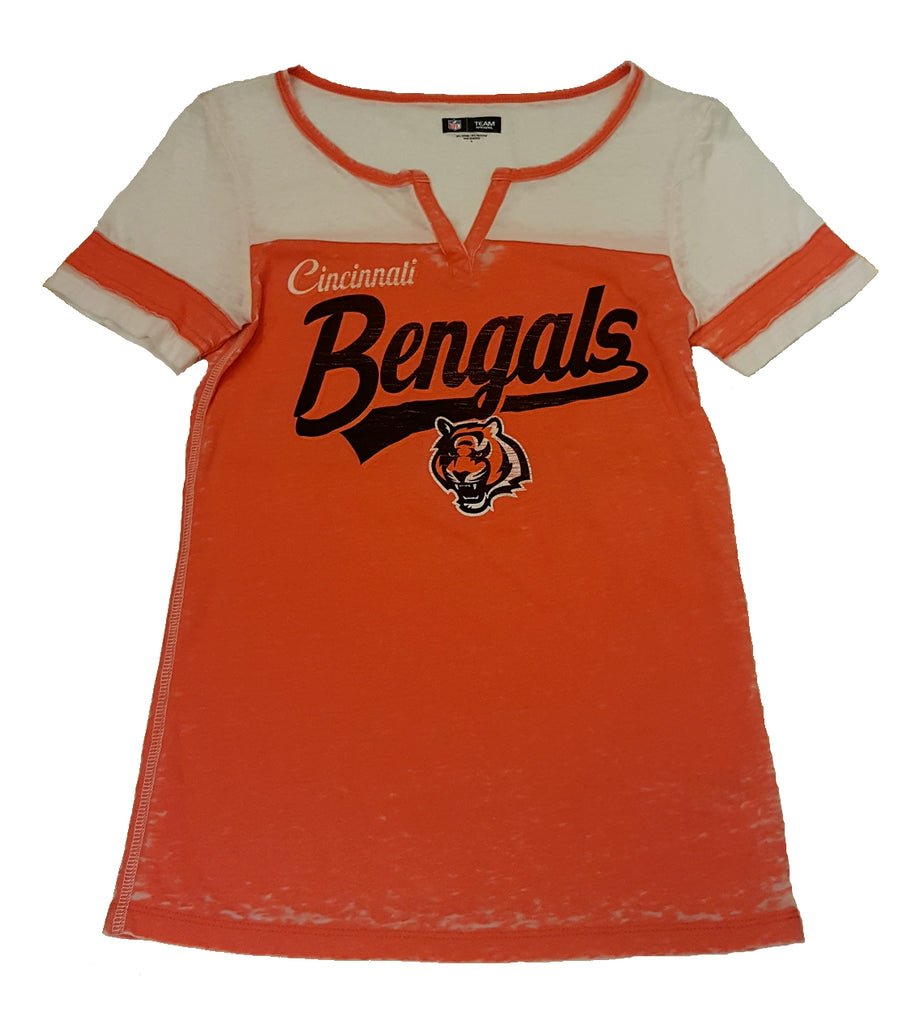 5th & Ocean NFL Women's Cincinnati Bengals Burnout V-Neck T-Shirt