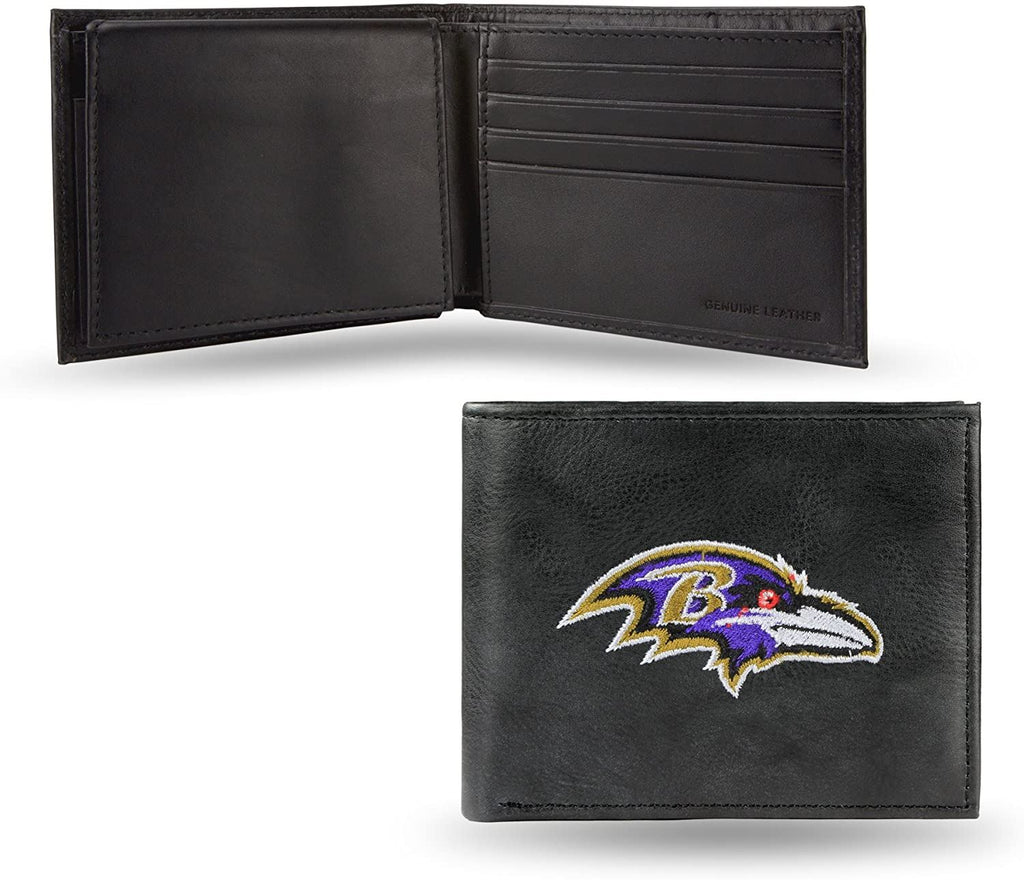 Rico NFL Baltimore Ravens Embroidered Billfold Genuine Leather Wallet