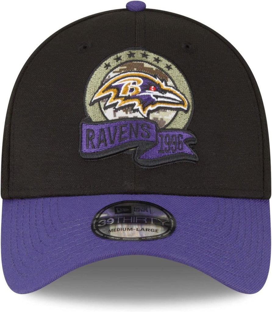 New Era Black/Purple Baltimore Ravens 2022 Salute to Service 39THIRTY Flex Hat