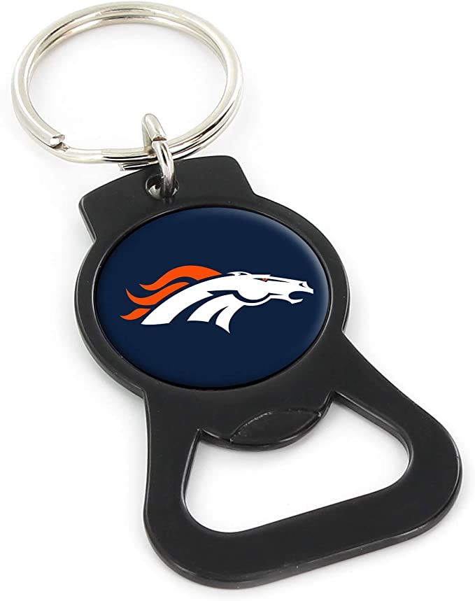 Aminco NFL Denver Broncos Bottle Opener Keychain Black
