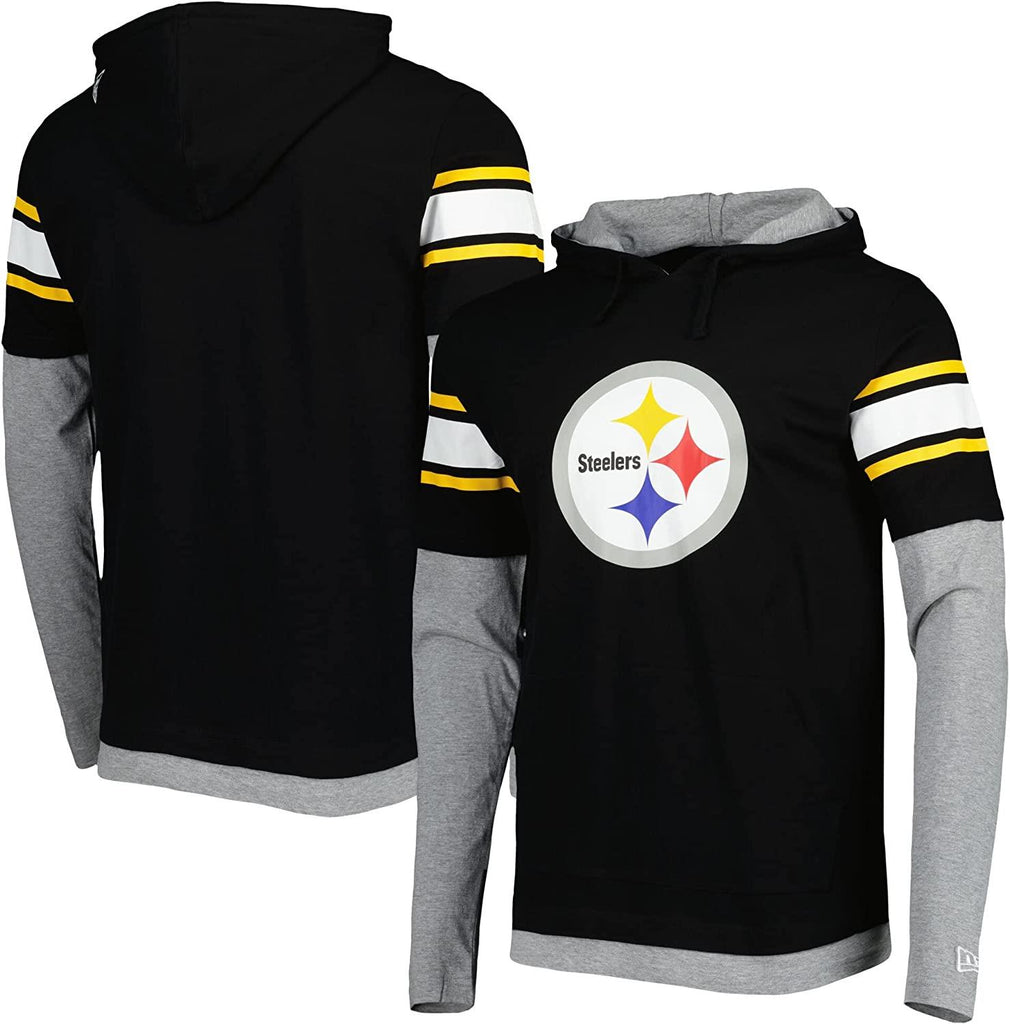 New Era Men's NFL Pittsburgh Steelers Twofer Long Sleeve Hoodie