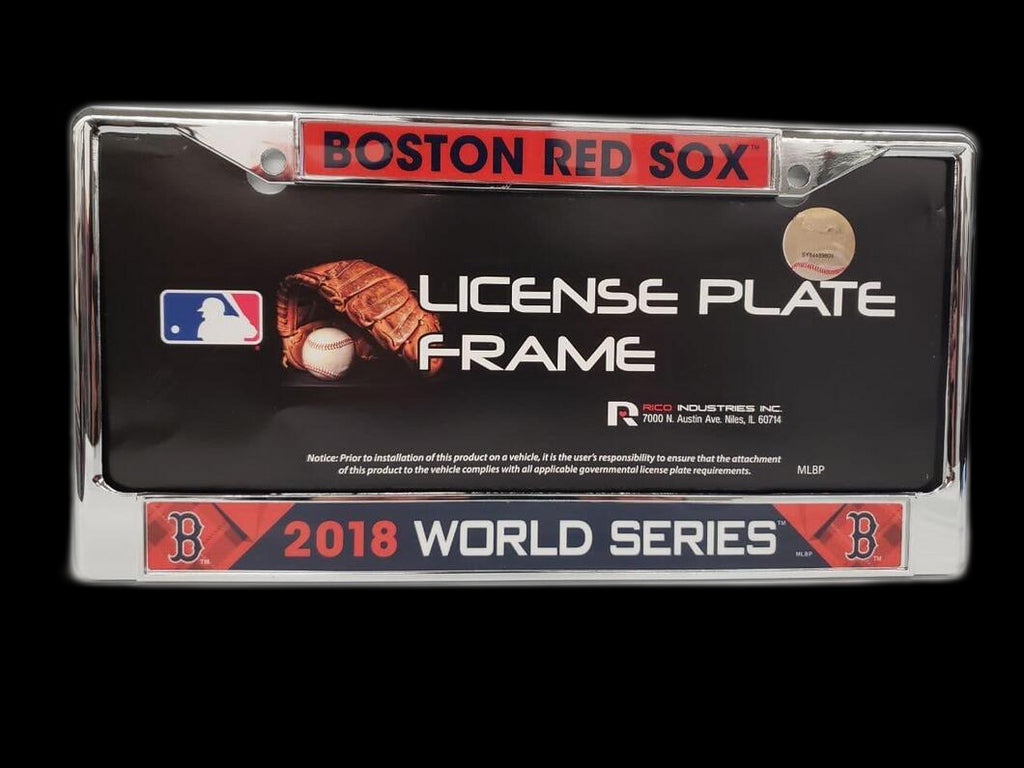 Rico MLB Boston Red Sox 2018 World Series Champions Chrome License Plate Frame