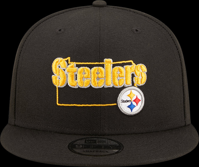 New Era NFL Men's Pittsburgh Steelers Logo State 9FIFTY Adjustable Black OSFM