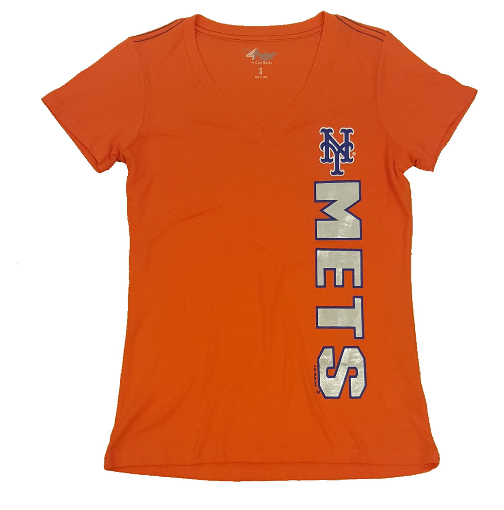 New York Mets G-III 4Her by Carl Banks Women's Team Graphic V-Neck Fitted T