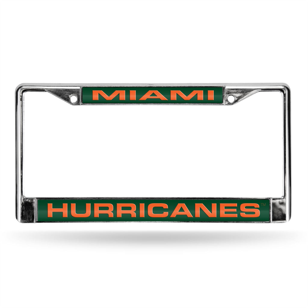 Rico NCAA Miami Hurricanes Auto Tag Laser Chrome Frame FCL