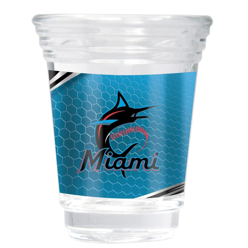 Great American Products MLB Miami Marlins Party Shot Glass w/Metallic Graphics Team 2oz.