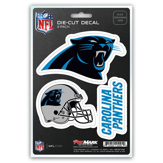 NFL Carolina Panthers Team Decal 3 Pack