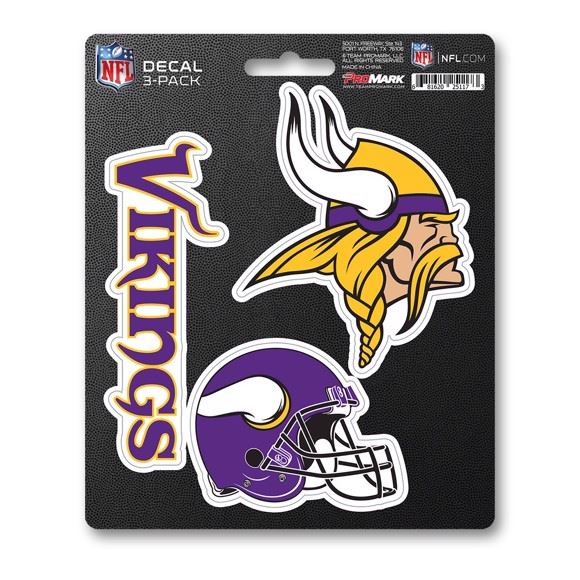 Fanmats NFL Minnesota Vikings Team Decal - Pack of 3
