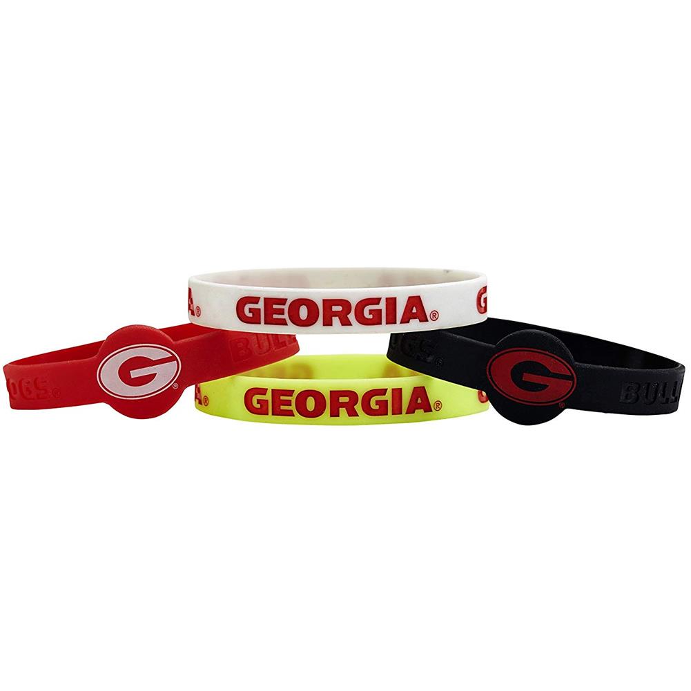 Aminco NCAA Georgia Bulldogs 4-Pack Silicone Bracelets